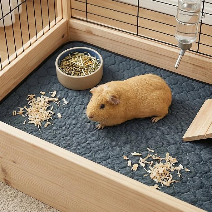 4 Pack Guinea Pig Cage Liners - Washable Guinea Pig Pee Pads, Waterproof Reusable & Anti Slip Guinea Pig Bedding Fast and Super Absorbent Pee Pad for Small Animals Rabbit Hamster Rat