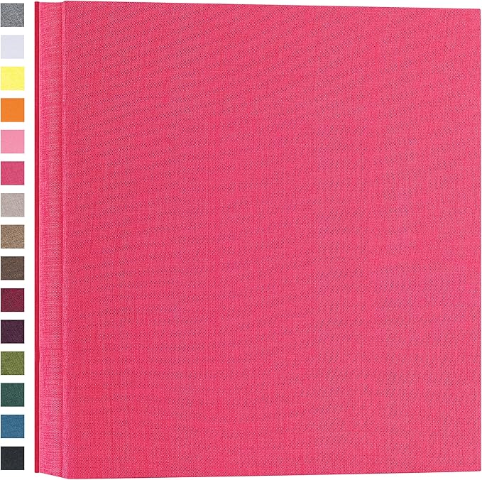 potricher Photo Album for 4x6 600 Photos Linen Cover Extra Large Capacity Picture Book for Family Wedding Anniversary and Baby (Rose Red)