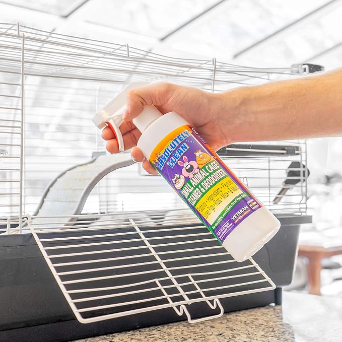 Absolutely Clean Amazing Small Animal Cage Cleaner, Just Spray/Wipe, Easily Removes Messes & Odors - Hamster Cages, Mice, Rat Cage, Guinea Pig Cage, Rabbit Cage, Ferret Cage, Dog Cage - USA Made