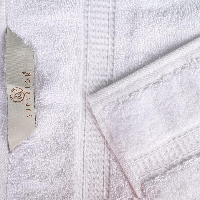 BLUENILEMILLS Madison Egyptian Cotton Towels, Towel Set for Bathroom, Shower, Hotel, Plush, 900 GSM, Highly Absorbent and Ultra-Soft Towels, Bath Essentials, 8 Piece Assorted Towel Set, White