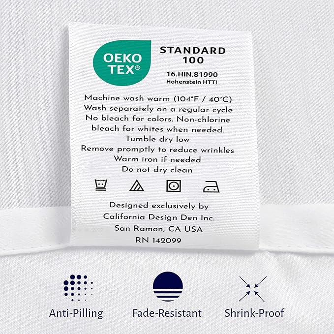 California Design Den Certified 100% Egyptian Cotton Percale Sheets King Size Set - Lightweight, Deep Pocket Bed Sheets Egyptian Cotton Set, Cool, Crisp & Durable Luxury Bedding Set - Beige