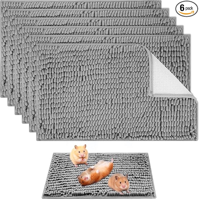 6 Pcs Guinea Pig Cage Liner, 20x12 Inch Washable Fleece Bedding Mats | Reusable Guinea Pig Bedding & Pee Pads for Small Animals, Rabbit