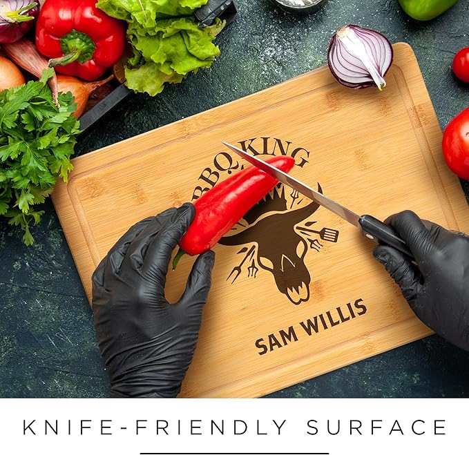 Personalized Cutting Board, Custom Engraved Bamboo Wood Cutting Boards, Customized Name Grill Charcuterie Board, Christmas, Housewarming Gift, Multiple Sizes, Engraved in USA by My Sign Center