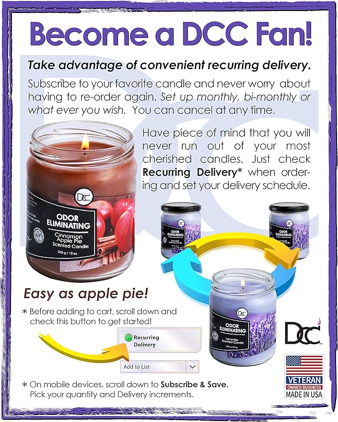 McIntosh Apple 2 Pack Odor Eliminating Highly Fragranced Candle - Eliminates 95% of Pet, Smoke, Food, and Other Smells Quickly - Up to 80 Hour Burn time - 12 Ounce Premium Soy Blend