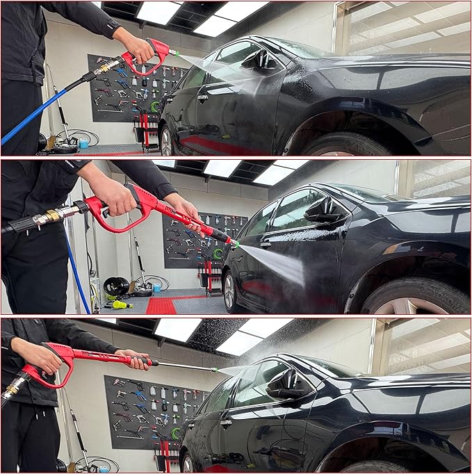 Tool Daily Deluxe Pressure Washer Gun, with Replacement Wand Extension, 5 Nozzle Tips, M22 Fitting, 40 Inch, 5000 PSI