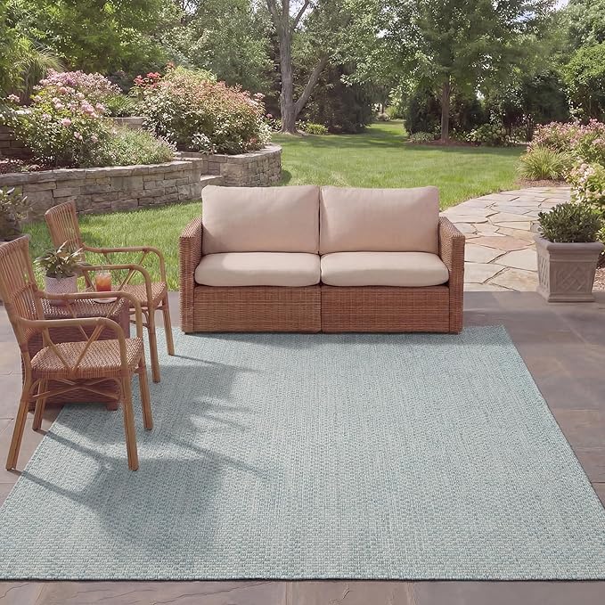 SAFAVIEH Courtyard Collection 8' x 11' Blue/Grey CY8653 Indoor/ Outdoor Patio Backyard Mudroom Area-Rug