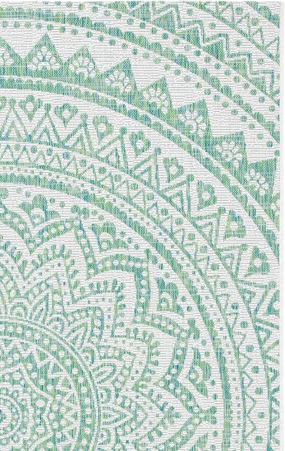 SAFAVIEH Washable Rug Outdoor Courtyard Collection - 2'3" x 20' Runner, Ivory & Green, Non-Shedding & Easy Cleaning, Ideal for Patio, Entryway, Mudroom, Hallway, Kitchen (CY8734-55712)