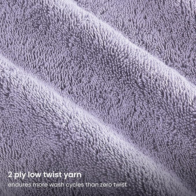 BIOWEAVES 100% Organic Cotton Bath Sheet Set of 2 | Soft Oversized Bath Towels | 700 GSM Premium Bath Towel Sheet Set GOTS Certified - Lavender