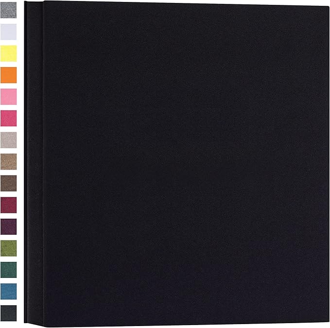 potricher Photo Album for 4x6 600 Photos Linen Cover Extra Large Capacity Picture Book for Family Wedding Anniversary and Baby (Black)