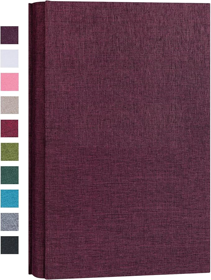Mublalbum Small Photo Album 4x6 300 Photos Linen Cover Picture Book with Horizontal Pockets for Family Wedding Baby and Anniversary (Purple)