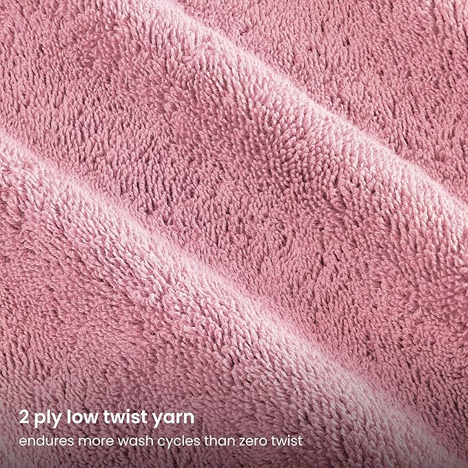 BIOWEAVES 100% Organic Cotton Bath Sheet Set of 2 | Soft Oversized Bath Towels | 700 GSM Premium Bath Towel Sheet Set GOTS Certified - Dusty Pink