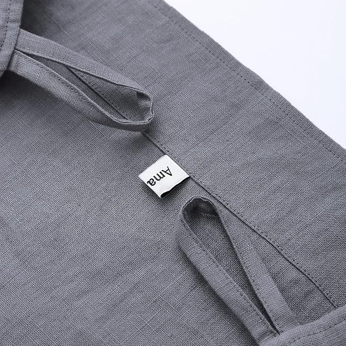 Amazhiyu Pure Linen Over The Door Laundry Hanging Hamper Bag for Holding Dirty Clothes and Saving Space Grey