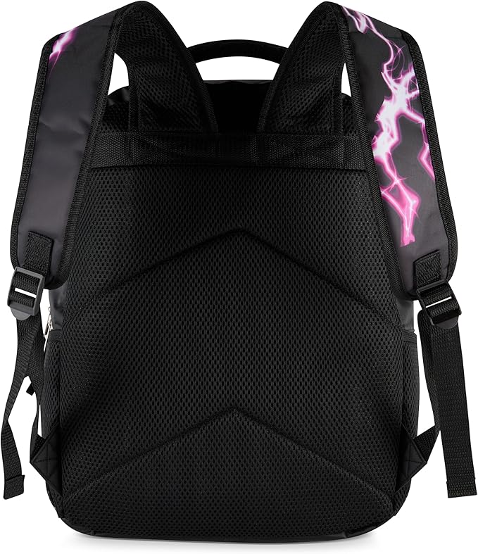 AI ACCESSORY INNOVATIONS K-Pop Demon Hunters Huntrix 16” Backpack for Girls, Featuring Rumi, Zoey, Mira, Rubber Molded Bag Charm, Huntrix