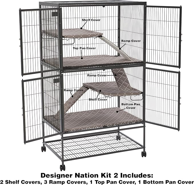 MidWest Homes for Pets Ferret Nation & Critter Nation Accessories Kit, Designer Diamond Print, Kit 2