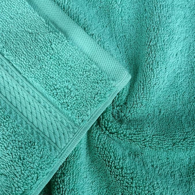BLUENILEMILLS Madison Egyptian Cotton Towels, Towel Set for Bathroom, Shower, Hotel, Plush, 900 GSM, Highly Absorbent and Ultra-Soft Towels, Bath Essentials, 8 Piece Assorted Towel Set, Turquoise