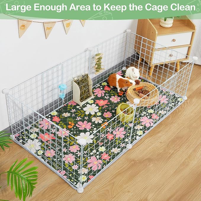 Unicorn Catcher 2 Pack Washable Guinea Pig Cage Liner, Waterproof Bedding | Reusable Absorbent Bedding For Rabbits, Hamsters, And Hedgehogs With A Leak-Proof Design To Keep Cages Dry And Clean