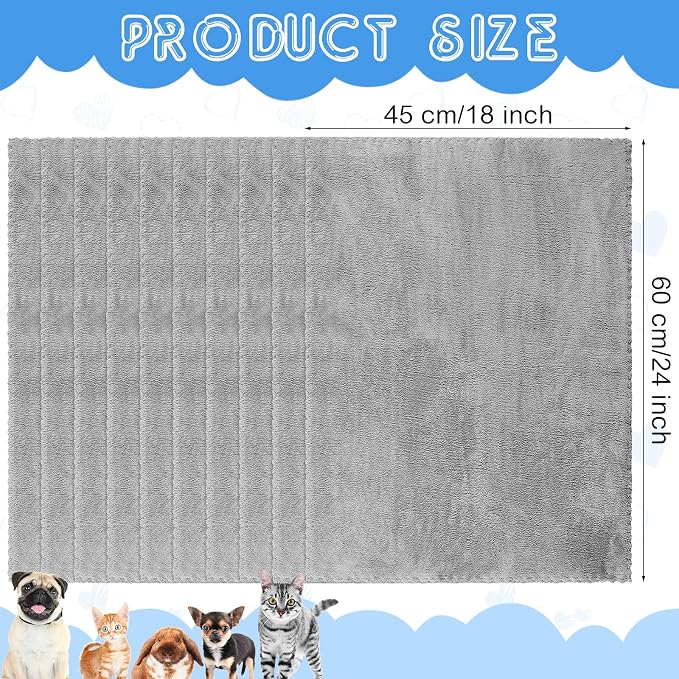 SmoothNovelty 5 Pcs Waterproof Guinea Pig Blankets, Gray, 18 x 24 Inch | Soft Coral Fleece, Waterproof Membrane, Absorbent Cage Liner, Reusable Pee Pad, Washable Bedding Mat for Small Animals