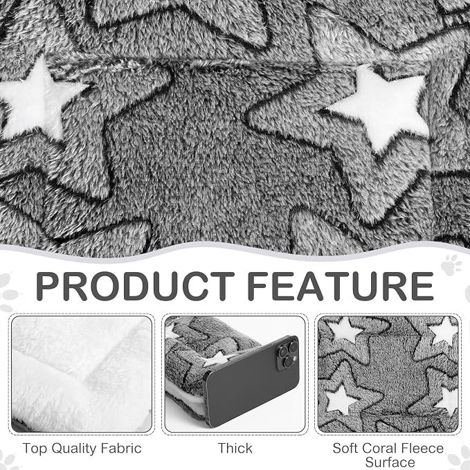 Haull 4 Pcs Waterproof Guinea Pig Bedding Soft Dog Cat Bed Crate Mat Small Animal Plush Cage Liners Rabbit Bunny Kennel Pad Reversible Cozy Pee Thickened Hamster Pad(Double Star,13 x 10 Inch)