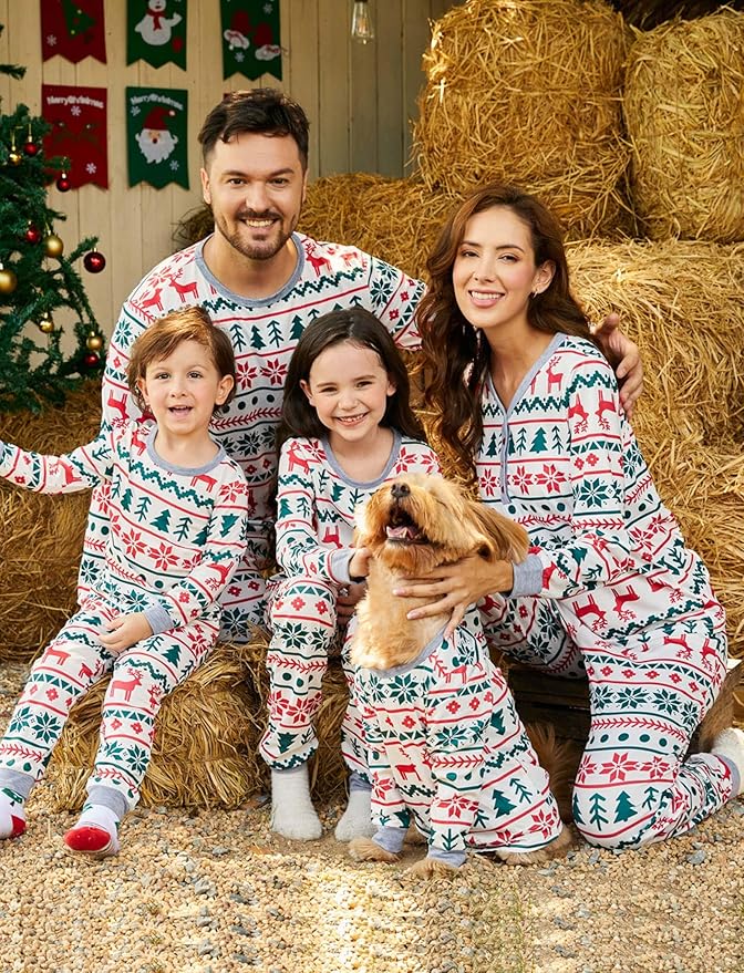 PATPAT Christmas Family Matching Pajama Sets Includes Christmas Socks - Perfect for Family Photos & Holiday Celebrations