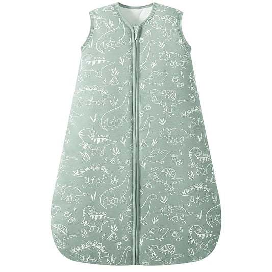 Baby Sleep Sack 0-6 Months, 2.5 TOG Cotton Winter Baby Wearable Blanket with 2-Way Zipper, Warm Soft Sleeping Bag for Newborn Infant Boy Girl, Small Dinosaur