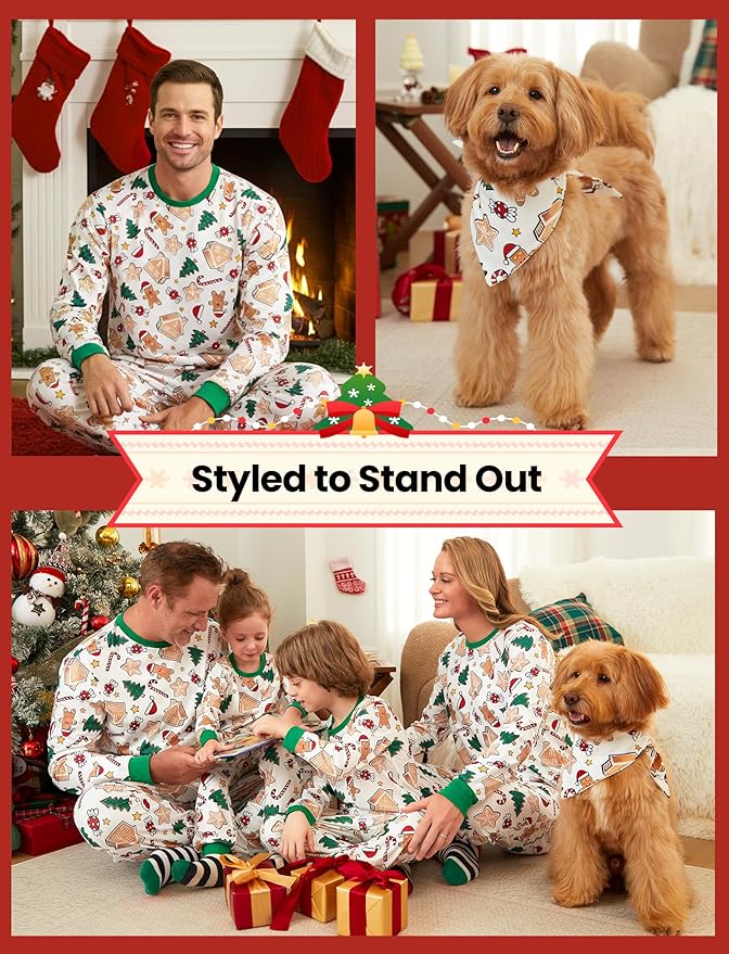 PATPAT Christmas Family Matching Pajama Sets Includes Christmas Socks - Perfect for Family Photos & Holiday Celebrations