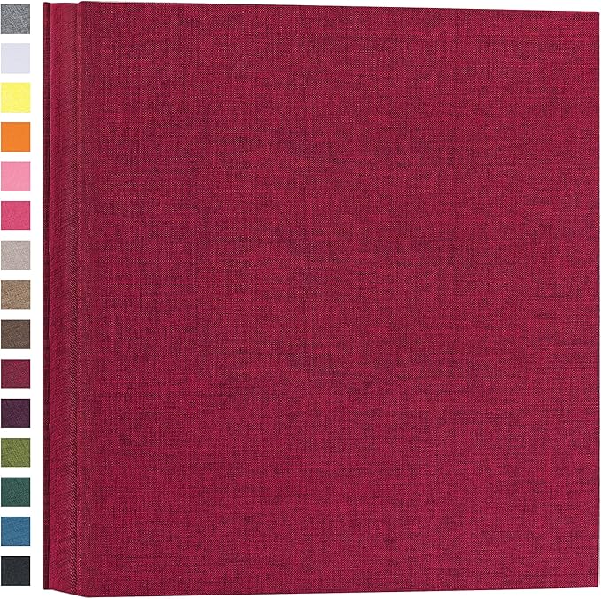 potricher Photo Album for 4x6 600 Photos Linen Cover Extra Large Capacity Picture Book for Family Wedding Anniversary and Baby (Red)