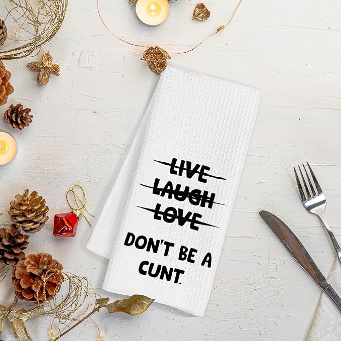 Funny Kitchen Towels, Funny Hand Towel for Bathroom Decor, Dont Be A Cunt, Adults Humor Gifts for Women, 16x24 Inch