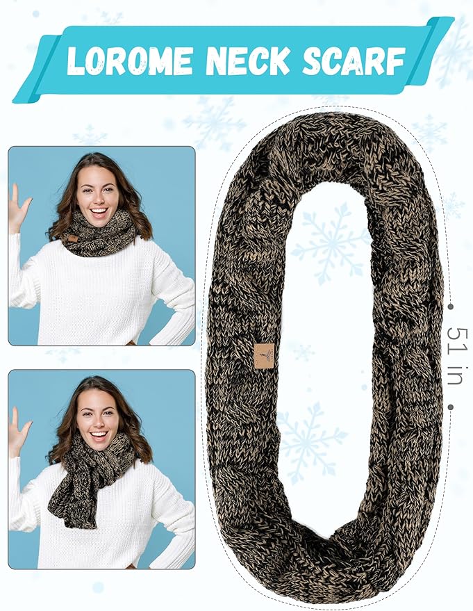 Winter Beanie Hat Scarf Gloves, Warm Fleece Knit Hats Touch Screen Gloves Neck Scarf Set Winter Gifts for Unisex Adult