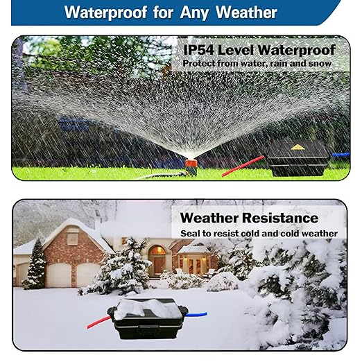 Mini Outdoor Electrical Box, IP54 Waterproof Extension Cord Cover (Inside 6.2 x 3.9 x 1.65 inches) Weatherproof Connection Box for Plug,Connector, Power Cord, Festive Light(2 PCS Black)