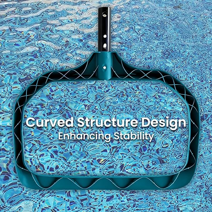 POOLWHALE Pool Skimmer Net - Upgrade Swimming Leaf Rake with Extra Wide Scoop Edge, Fine Mesh Nets for Pool Cleaning Leaves, Debris (Not Pole)