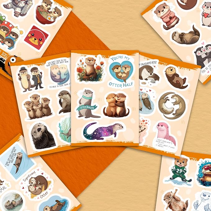 100Pcs Otter Stickers for Water Bottle - Sea Otter Gifts, Party Supplies & Party Decorations - Gift for Women & Men