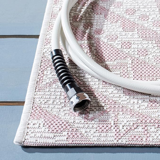 Safavieh Courtyard Collection 2' x 3'7" Ivory/Soft Pink CY8734 Indoor/-Outdoor Non-Shedding Easy-Cleaning Patio Backyard Porch Deck Mudroom Area-Rug