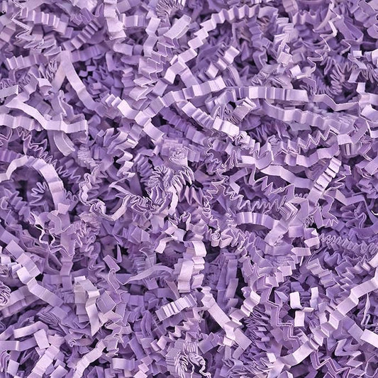 Bobobag - 1LB Crinkle Cut Paper Shred Filler Recyclable Gift Wrap Confetti Raffia Grass Shred Paper for Easter Baskets Filler Creative Eggs Decor(Lavender Purple)