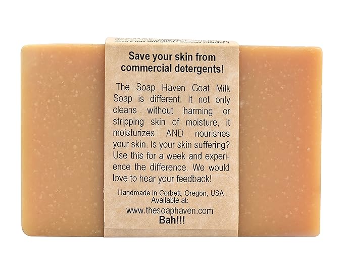 4 Goat Milk Soap Bars with Honey - Handmade in USA. All Natural Soap, Unscented, Fragrance Free, Fresh Goats Milk. Wonderful for Sensitive Skin and Babies. SLS, Paraben, GMO-Free