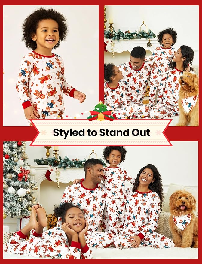 PATPAT Christmas Family Matching Pajama Sets Includes Christmas Socks - Perfect for Family Photos & Holiday Celebrations
