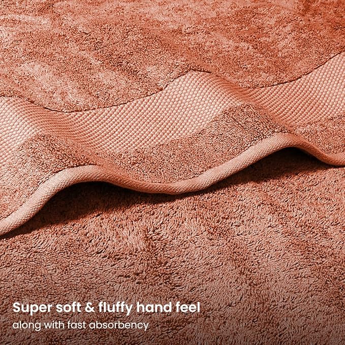 BIOWEAVES 100% Organic Cotton 700 GSM Plush Premium Washcloths 13" x 13" GOTS Certified, Face Towels Perfect for Home & Bathroom - Burnt Orange, Pack of 12