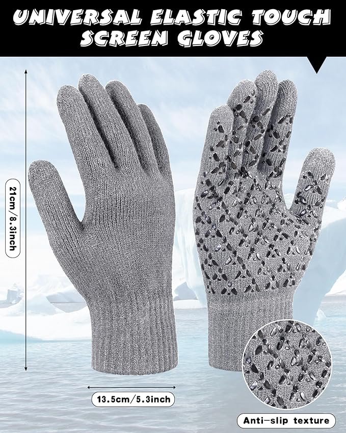 10 Pieces Winter Hat Beanie Scarf Touch Screen Gloves and Sock Set Slouchy Knit Skull Cap Beanies Fleece Lining Neck Warmer