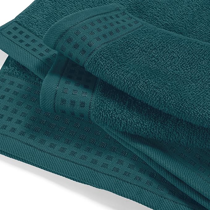 GLAMBURG Ultra Soft 4 Pack Oversized Bath Towel Set 27x54 inches, 100% Cotton Bath Towels, Highly Absorbant Compact Quickdry & Lightweight Towel, Ideal for Gym Travel Camp Pool - Teal