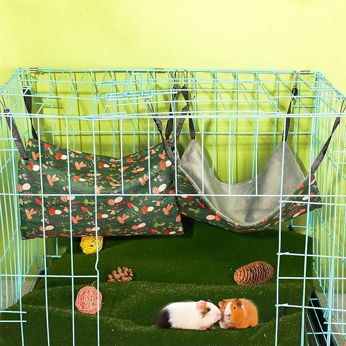Geelin 8 Pcs Rat Hammock Bed Rat Accessories for Cage Ferret Hammock Bed Hideout Guinea Pig Hanging Tunnel Glider Toy for Small Animals Hamster Chinchilla Sugar Squirrel