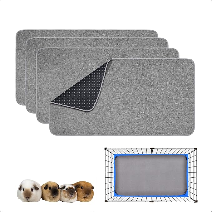 Guinea Pig Bedding, Cage Liners, Washable, Reusable & Leakproof | Premium Fleece Material, Instant Absorbent, Anti-Slip Bottom, Ideal Pee Pads for Small Animals.