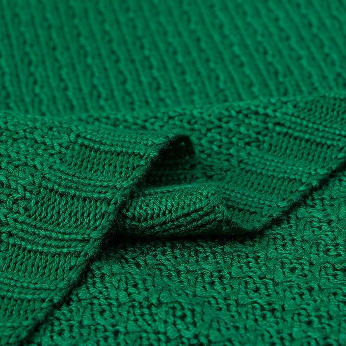 NTBAY Cable Knit Cooling Toddler Blanket, Soft and Breathable Baby Blanket 30x40 Inches Made from Rayon Derived from Bamboo for Crib, Stroller, Nursery, Green