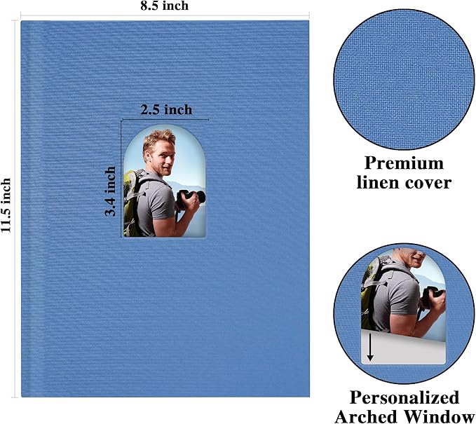 Vienrose Premium Small Photo Album 4x6 for 60 Pictures, Linen Cover Photo Book with Writing Space, Ideal for Wedding Albums, Baby Books, and Travel Journals