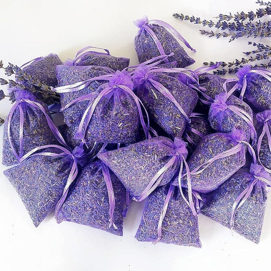 Cedar Space Lavender Sachet bags for drawers and closets,16 Lavendar Sachet Bags,Filled with Premium Grade Dried Lavender,Bridal Shower Favors,Home Fragrance sachet packets,Closet Deodorizer Freshener