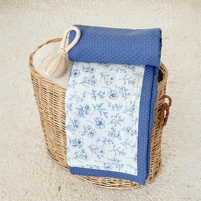 Personalized Baby Blanket with Name – Handmade 100% Organic Cotton Newborn Gift | Custom Knit Blanket for Boys, Girls, Kids & Baby Showers