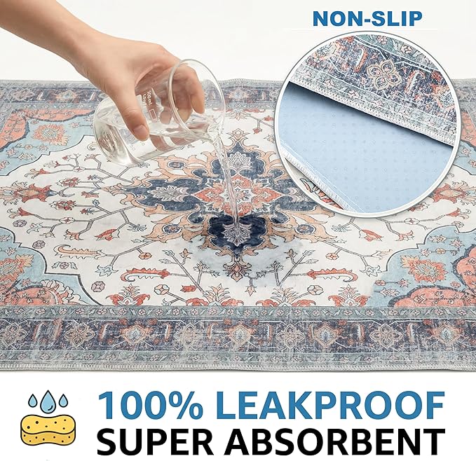 Washable Pee Pads for Dogs,Great Urine Absorbent Reusable Puppy Training Pads,Waterproof,Leak-Proof & Non-Slip Potty Pads for Whelping,Crate,Playpen,Bed.(Blue Floral,18"x24")