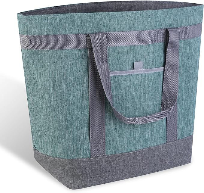 mosago Insulated Food Delivery Bag, 4-Layer Thermal Cooler Bag for Travel & Picnic, Large 39L Grocery Tote for Women/Men, Leak-Resistant Commercial Catering Bag for Pizza & Hot/Cold Food, Green