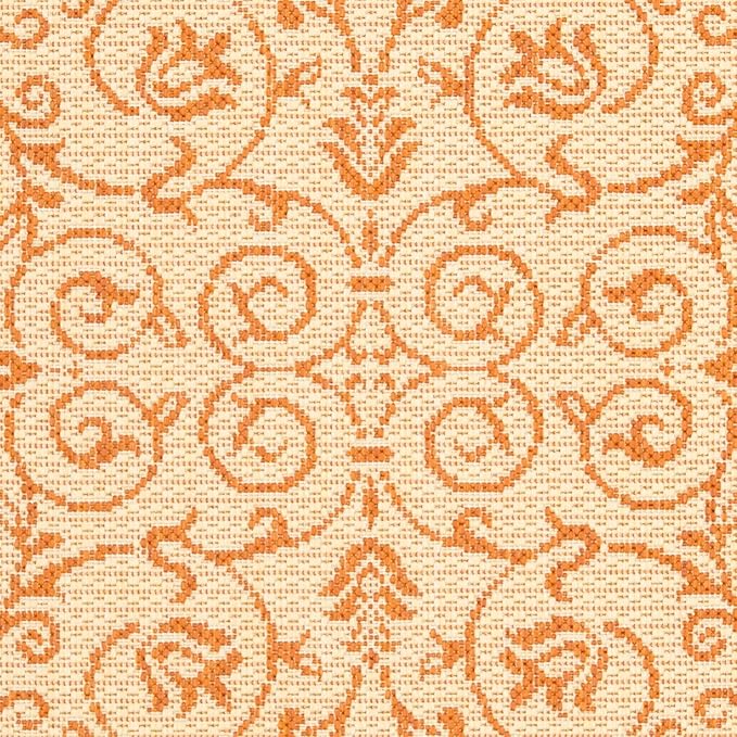 SAFAVIEH Washable Rug Outdoor Courtyard Collection - 2'7" x 5', Natural & Terracotta, Non-Shedding & Easy Cleaning, Ideal for Patio, Backyard, Mudroom (CY2098-3201)