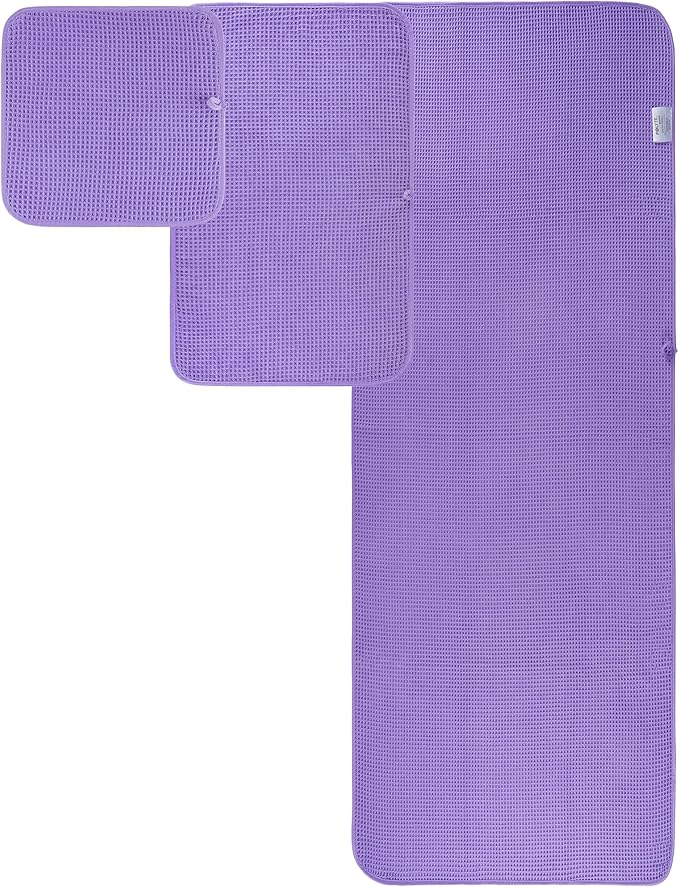 POLYTE Oversize, 60 x 30 in., Quick Dry Lint Free Microfiber Bath Towel Set, 6 Piece (Waffle Weave)
