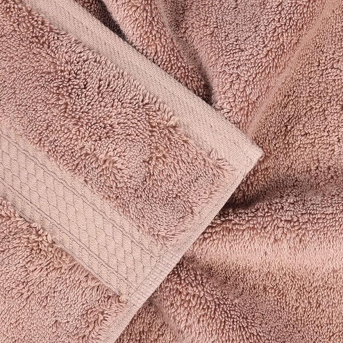 BLUENILEMILLS Madison Egyptian Cotton Towels, Towel Set for Bathroom, Shower, 900 GSM, Bathroom Decor, Highly Absorbent and Ultra-Soft Towels, Bath Essentials, 9 Piece Assorted Towel Set, Muted Mauve