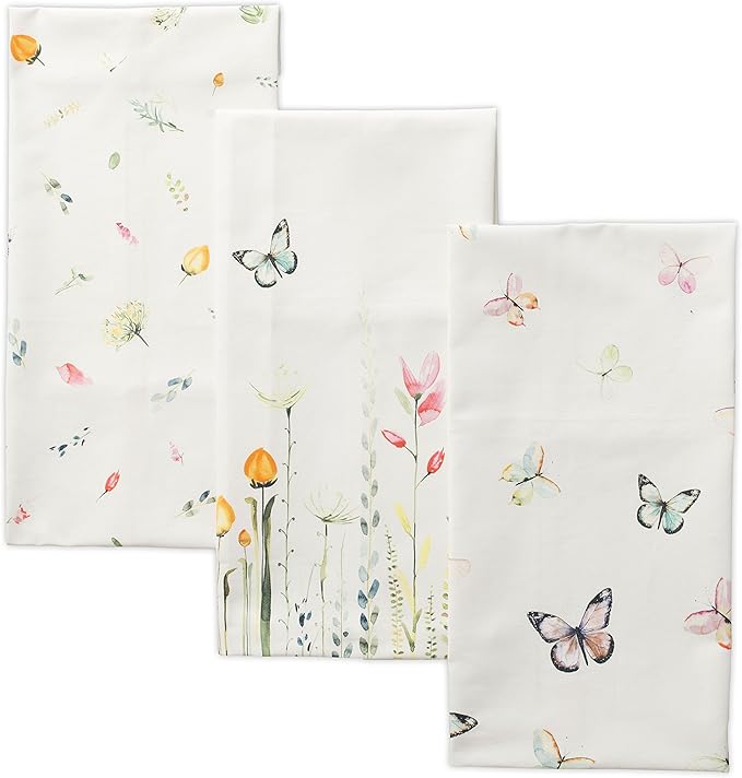 Maison d' Hermine Kitchen Towels Set of 2 100% Cotton 27.50" x 20" Reusable Cloth Tea Dish Towels Absorbent with Hanging Loop for Kitchen, Dining, Cocktail Parties Spring/Summer (Botanical Fresh)